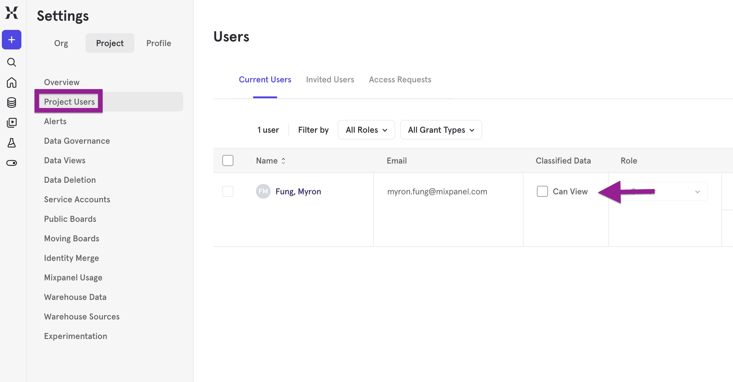 Mark Classified Viewing Perms